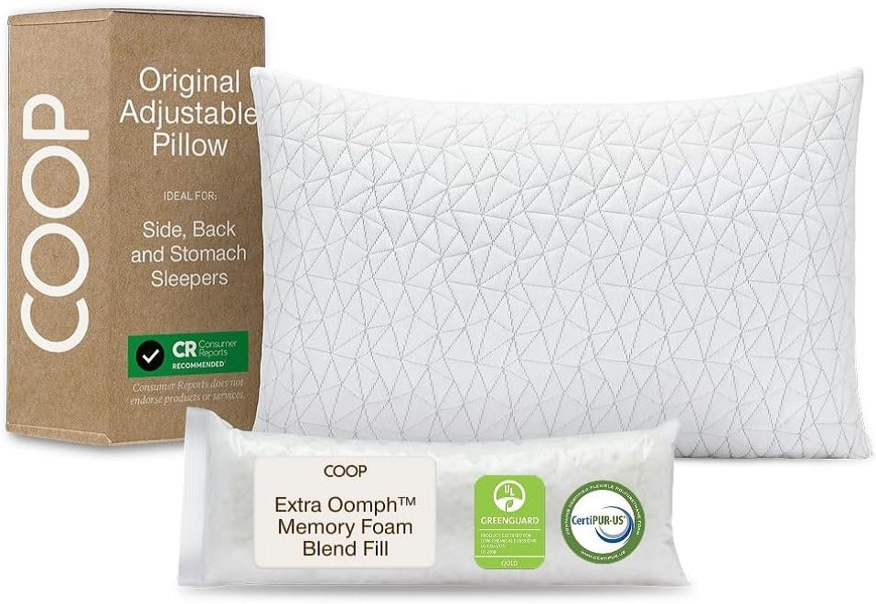 Coop Home Goods Original Adjustable Pillow, Queen Size Bed Pillows